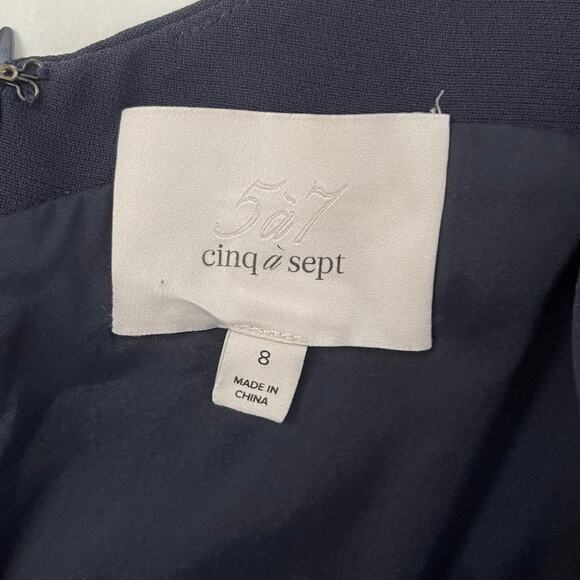 Cinq a Sept Kirsty Shoulder-Tie Flounce Mini Dress - Navy Blue - Size 8 - Picture 4 of 6